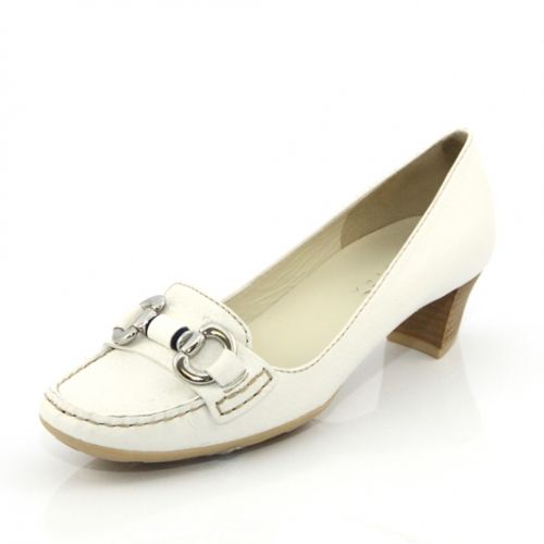 Women`s high heel moccasins GEOX D81PCB 00046 C1000 (white)