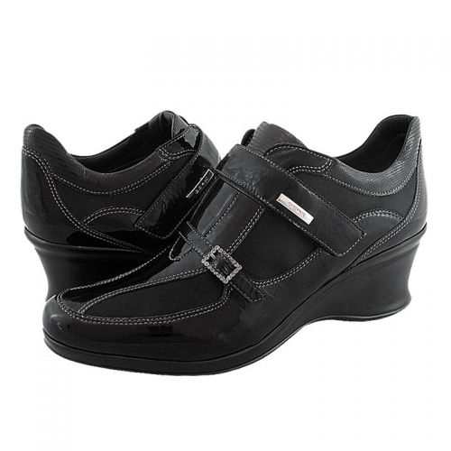Дишащи Дамски обувки GEOX D9366D 06611 C9999 на платформа - черни