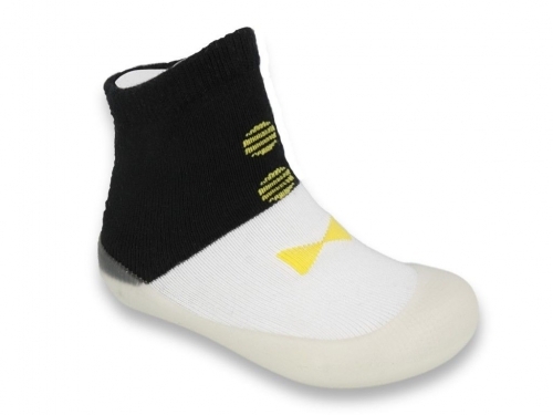 BEFADO 002P006 Бебешки Обувки чорапчета, Бели с черно