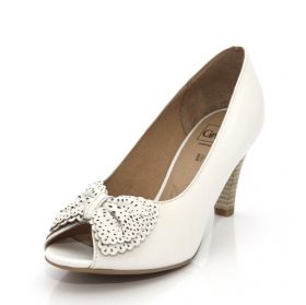 Дамски обувки с отворени пръсти CAPRICE 9-29304-20, Бели с панделка