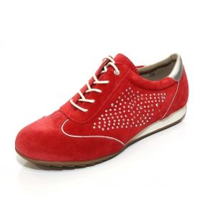 Дамски обувки с връзки CAPRICE 9-23603-22, Червен велур
