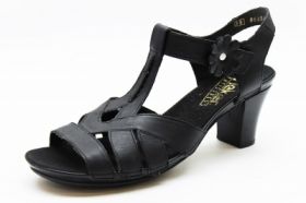 Дамски сандали с патентован комфорт RIEKER 63756-02 - черни