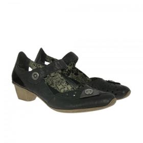 Дамски обувки с патентован комфорт RIEKER 49772-00 - черни
