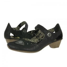 Дамски обувки с патентован комфорт RIEKER 49772-00 - черни