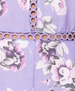 Floral Print Lace Trim Tie Back Detail Playsuit PARISIAN
