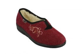 BEFADO 940D355 Pantofi ortopedici femei cu lână naturală, bordo