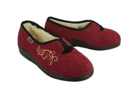 BEFADO 940D355 Pantofi ortopedici femei cu lână naturală, bordo
