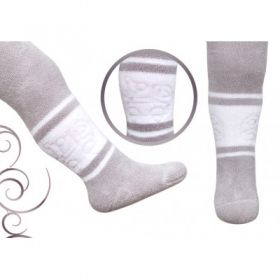 REWON 508013 Бебешки двулицев чорапогащник в светлосиво с бяло