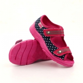 BEFADO MAX 969X108 Детски сандали за момиче от текстил, Сини на точки