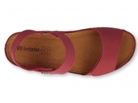 INBLU 158D100 Италиански дамски анатомични сандали от естествена кожа, Червени