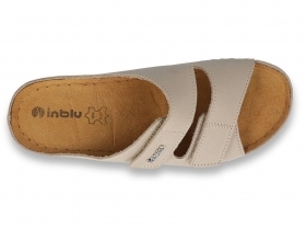 INBLU 158D104 Италиански дамски анатомични чехли от естествена кожа, Бежови