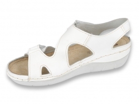 INBLU 158D113 Италиански дамски анатомични сандали от естествена кожа, Бели
