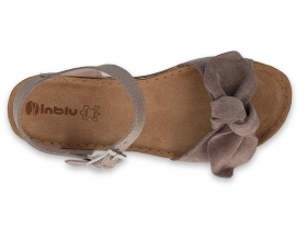 INBLU 158D118 Италиански дамски анатомични сандали от естествена кожа, Бежови