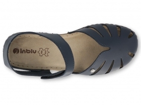 INBLU 158D123 Италиански дамски анатомични  обувки от естествена кожа, Тъмносини