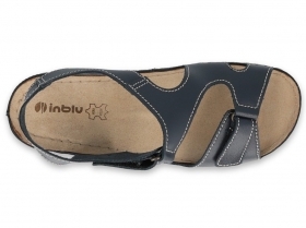 INBLU 158D165 Италиански дамски анатомични сандали от естествена кожа, Сини
