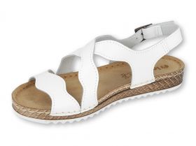 INBLU 158D127 Италиански дамски анатомични сандали от естествена кожа, Бели