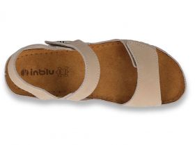INBLU 158D102 Италиански дамски анатомични сандали от естествена кожа, Бежови