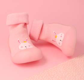 BEFADO 002P022 Бебешки Обувки чорапчета, Розови със зайче