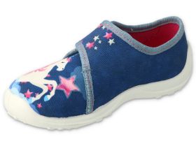 BEFADO 560X177 Детски текстилни обувки за момиче, Сини с еднорог