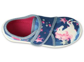 BEFADO 560X177 Детски текстилни обувки за момиче, Сини с еднорог