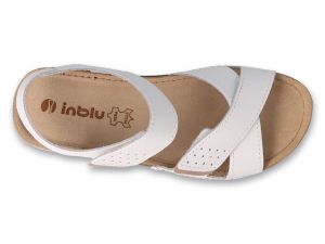 INBLU 158D253 Дамски анатомични сандали от естествена кожа, Бели