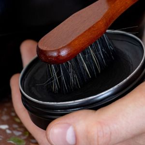 COCCINE Дървена четка  с конски косъм за нансяне на боя за обувки, 16 см