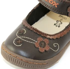 Pantofi fete GEOX maro cu velcro 