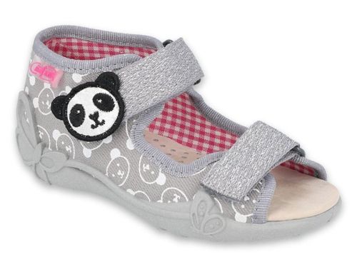 BEFADO PAPI 342P031 Бебешки текстилни сандали с кожена стелка, Сиви
