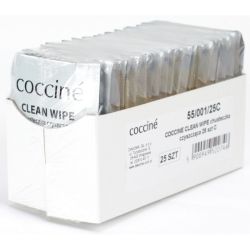 COCCINE CLEANING WIPES Индивидуални Мокри кърпички за почистване на обувки, 25 бр в кутия