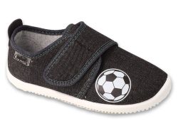 BEFADO SOFTER BAREFOOT 902X042 Детски пантофи с кожена стелка,  Черни