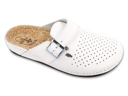 DR ORTO 178D010 Дамско ортопедично сабо с коркова стелка, Бяло