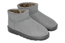 BELSTA дамски сиви боти тип UGG от еко велур