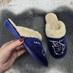 Belsta Дамски сиви пухкави пантофи за широк крак с EVA подметка