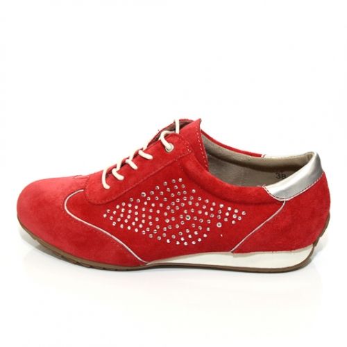 Немски Дамски обувки CAPRICE 9-23603-22 - червени велурени