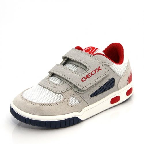 Дишащи Детски обувки GEOX J4247C 01422 C0050 - бели със сиво