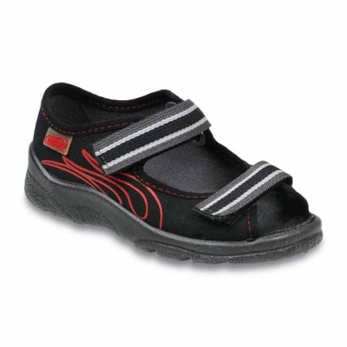 BEFADO MAX 969X080 Детски сандали за момче от текстил, Черни с червено