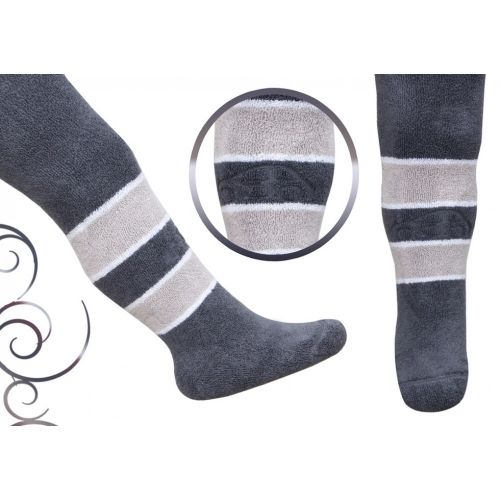 REWON 508013 Бебешки двулицев чорапогащник в тъмносиво с бяло
