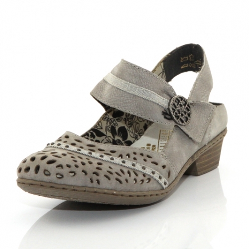 Дамски обувки RIEKER 42876-43 с патентован комфорт - сиви