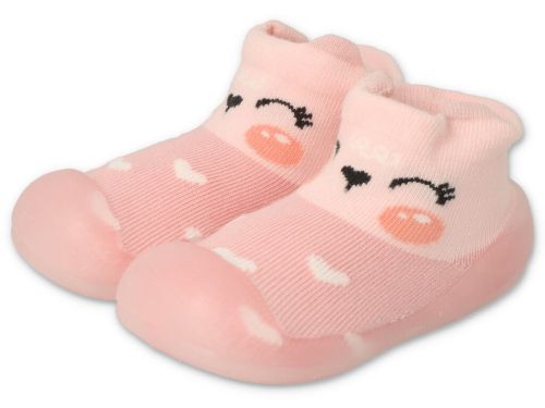 BEFADO 002P036 Бебешки Обувки чорапчета, Розови със сърчица