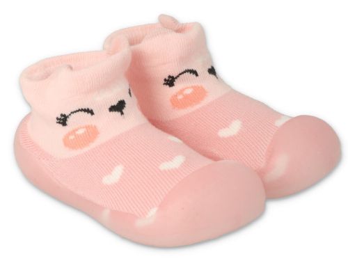BEFADO 002P036 Бебешки Обувки чорапчета, Розови със сърчица