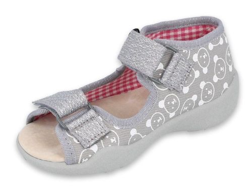 BEFADO PAPI 342P031 Бебешки текстилни сандали с кожена стелка, Сиви