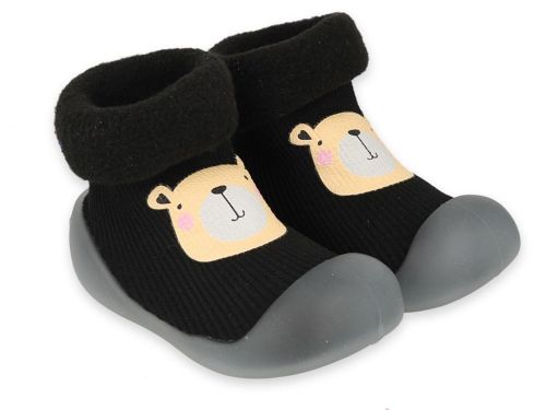 BEFADO 002P023 Бебешки Обувки чорапчета, Черни с мече