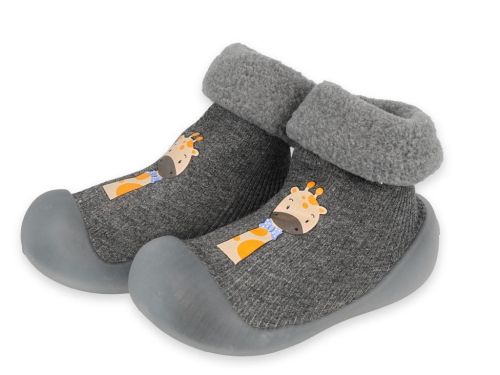 BEFADO 002P024 Бебешки Обувки чорапчета, Сиви с жираф