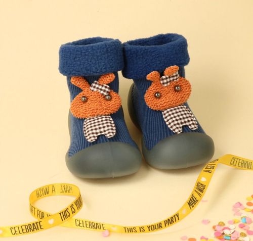 BEFADO 002P030 Бебешки Обувки чорапчета, Сини със зайче