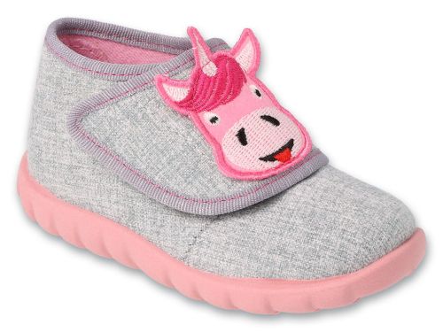 BEFADO FLEXI 454P035 Гъвкави бебешки пантофки за момиче, Сиви