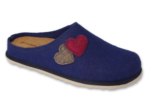 INBLU 155D132 Луксозни италиански дамски чехли с анатомична стелка, Сини