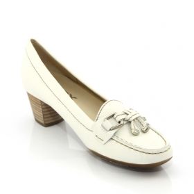Women`s high heel moccasins GEOX D91M7B 00046 C1000 (white)