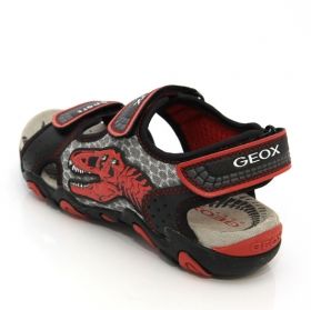 Дишащи Светещи сандали GEOX J4224F 014CE C0048 - черни с червено