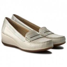 Mocasini femei GEOX ARETHEA D621SB 0AKHI C1002 alb din piele naturala