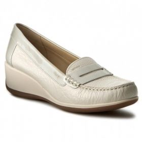 Mocasini femei GEOX ARETHEA D621SB 0AKHI C1002 alb din piele naturala